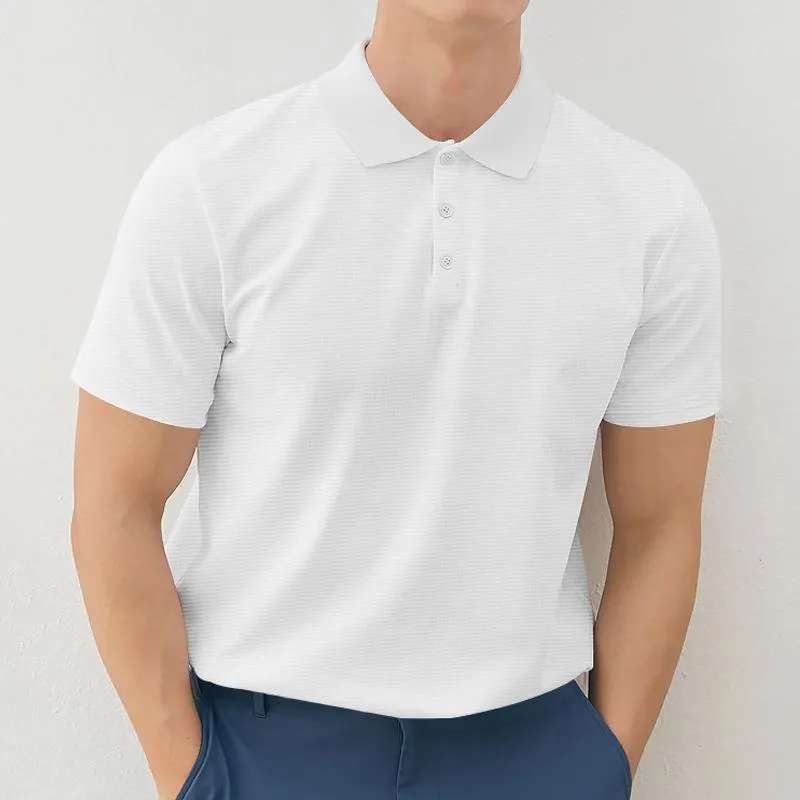 Men's Solid Lapel Buttons Short Sleeve Polo Shirt 05578388Z sold by Manly product image thumbnail 5