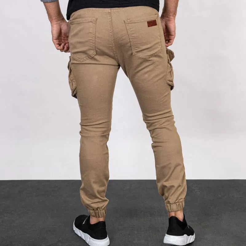 Men's Casual Solid Color Pocket Cargo Pants 43654359Y sold by Manly product image thumbnail 3