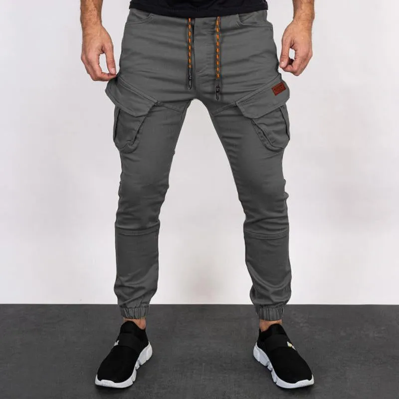 Men's Casual Solid Color Pocket Cargo Pants 43654359Y sold by Manly product image thumbnail 4