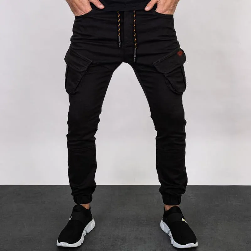 Men's Casual Solid Color Pocket Cargo Pants 43654359Y sold by Manly product image thumbnail 5