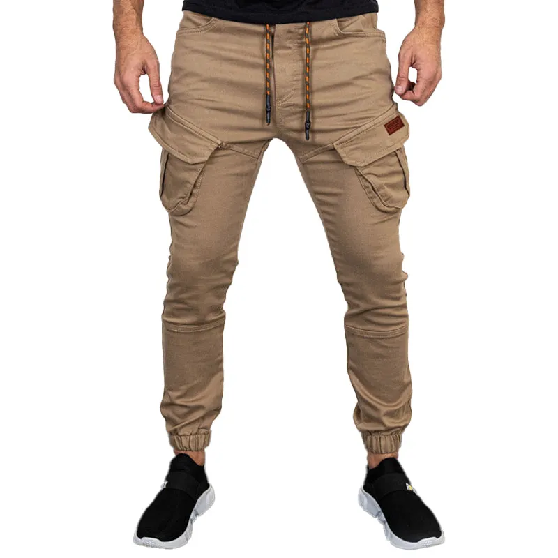 Men's Casual Solid Color Pocket Cargo Pants 43654359Y sold by Manly