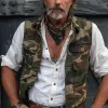 Men's Vintage Camouflage Multi-Pocket Single-Breasted Cargo Vest 58230747Y sold by Manly