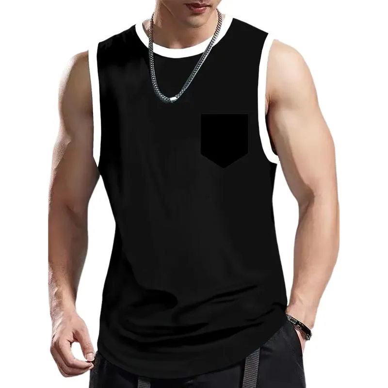 Men's Round Neck Solid Color Sports Tank Tops 52475562X sold by Manly product image thumbnail 4