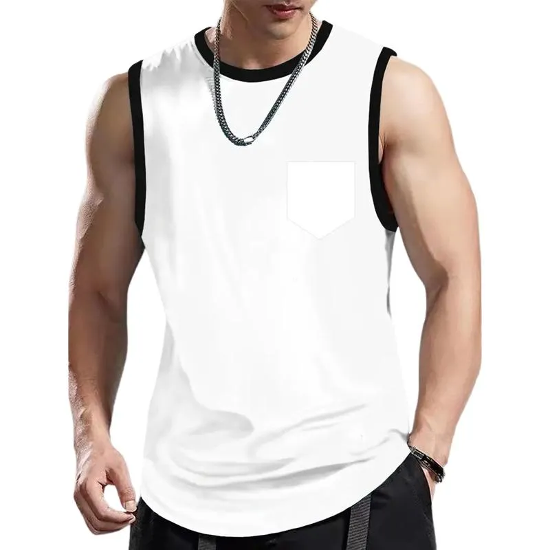 Men's Round Neck Solid Color Sports Tank Tops 52475562X sold by Manly product image thumbnail 2