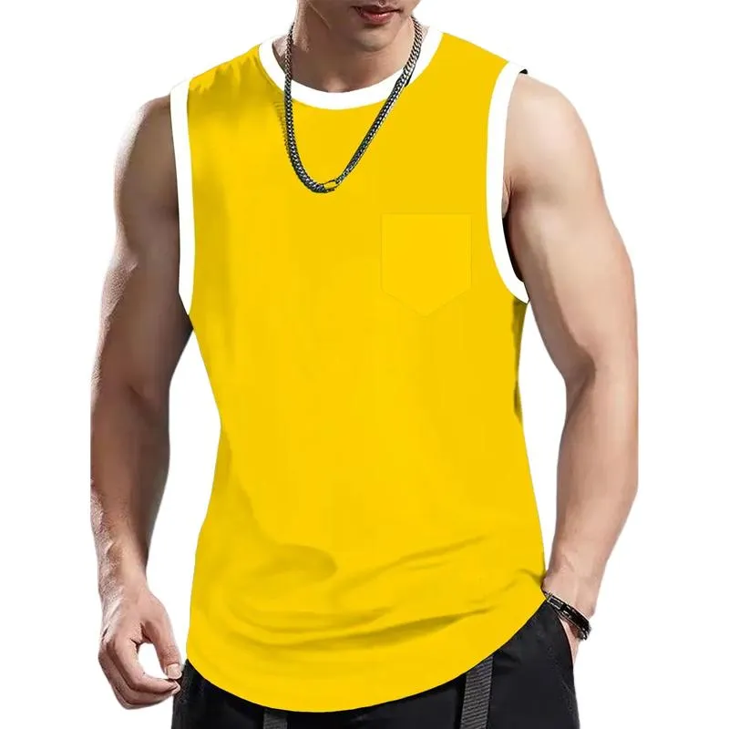 Men's Round Neck Solid Color Sports Tank Tops 52475562X sold by Manly