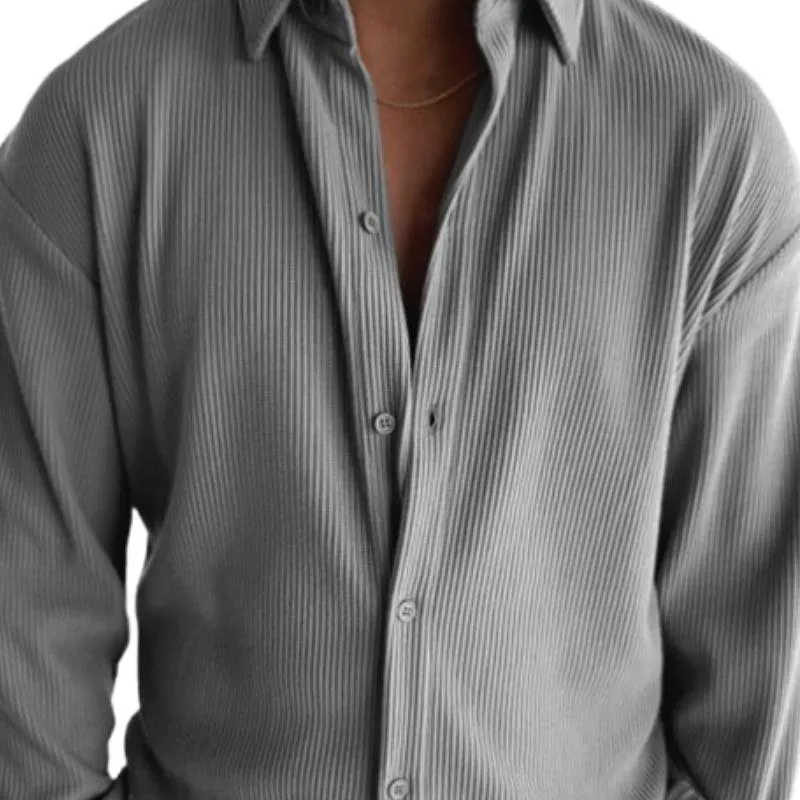 Men's Casual Solid Pit Article Fabrics Long Sleeve Shirt 92196712Y sold by Manly product image thumbnail 3