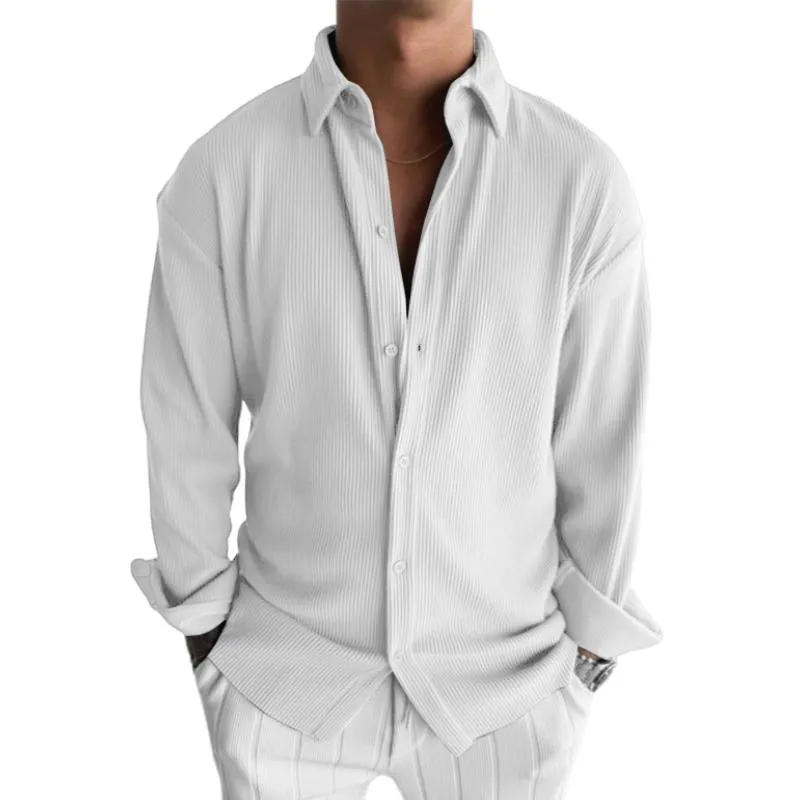 Men's Casual Solid Pit Article Fabrics Long Sleeve Shirt 92196712Y sold by Manly product image thumbnail 2