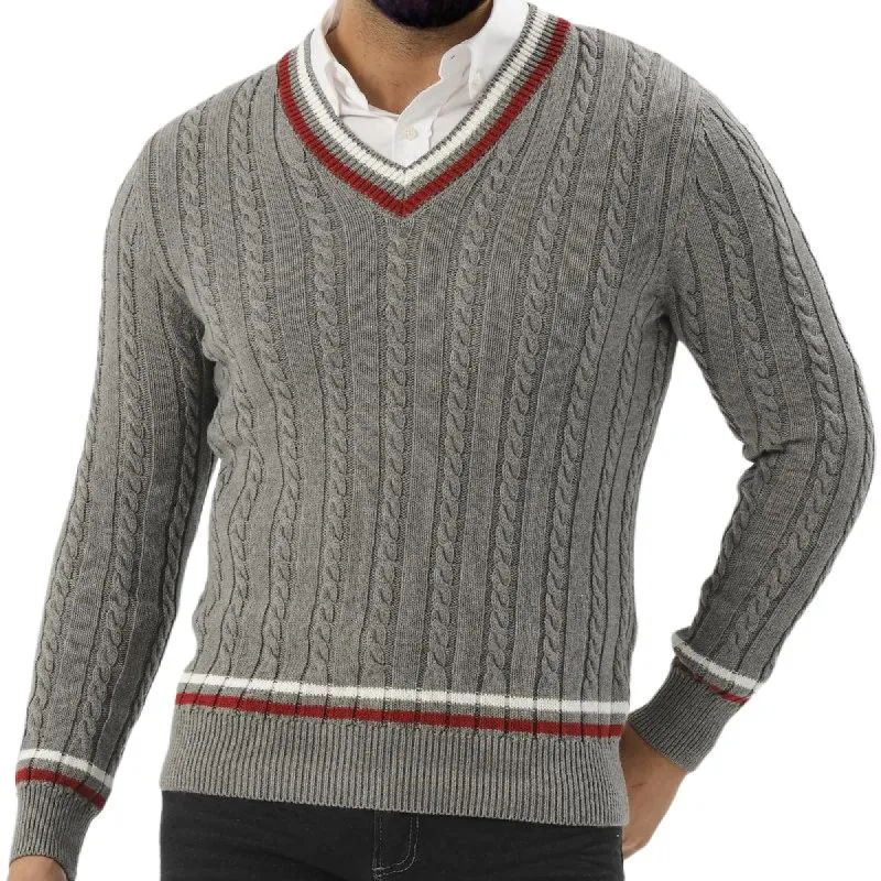 Men's Colorblock V-neck Long Sleeve Knit Sweater 82590963X sold by Manly