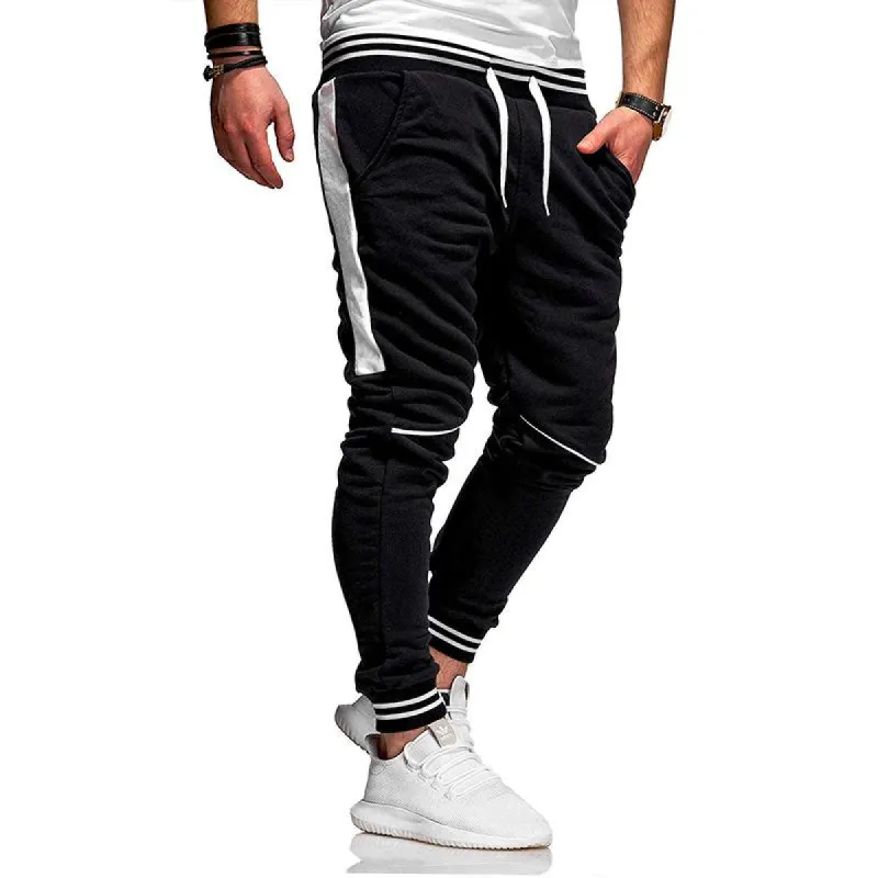 Men's Colorblock Elastic Waist Casual Sports Pants 01749944Z sold by Manly