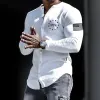 Men's Casual Outdoor Street Long Sleeve Button Solid Color Shirt 53718286X sold by Manly
