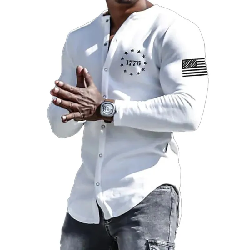 Men's Casual Outdoor Street Long Sleeve Button Solid Color Shirt 53718286X sold by Manly