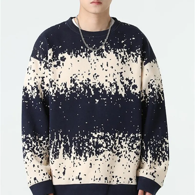 Men's Fashion Contrast Striped Loose Round Neck Sweatshirt 51420936M sold by Manly product image thumbnail 5