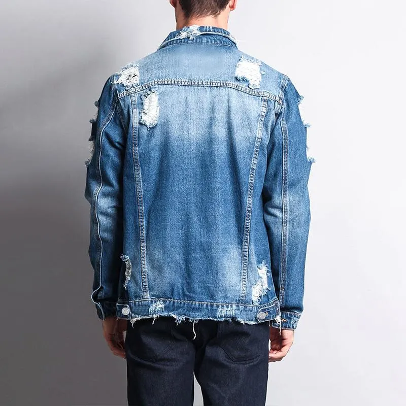 Men's Fashion Distressed Casual Denim Jacket 45021513Z sold by Manly product image thumbnail 4