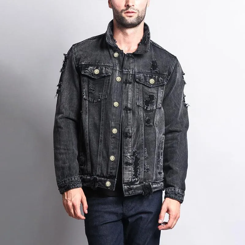 Men's Fashion Distressed Casual Denim Jacket 45021513Z sold by Manly product image thumbnail 5