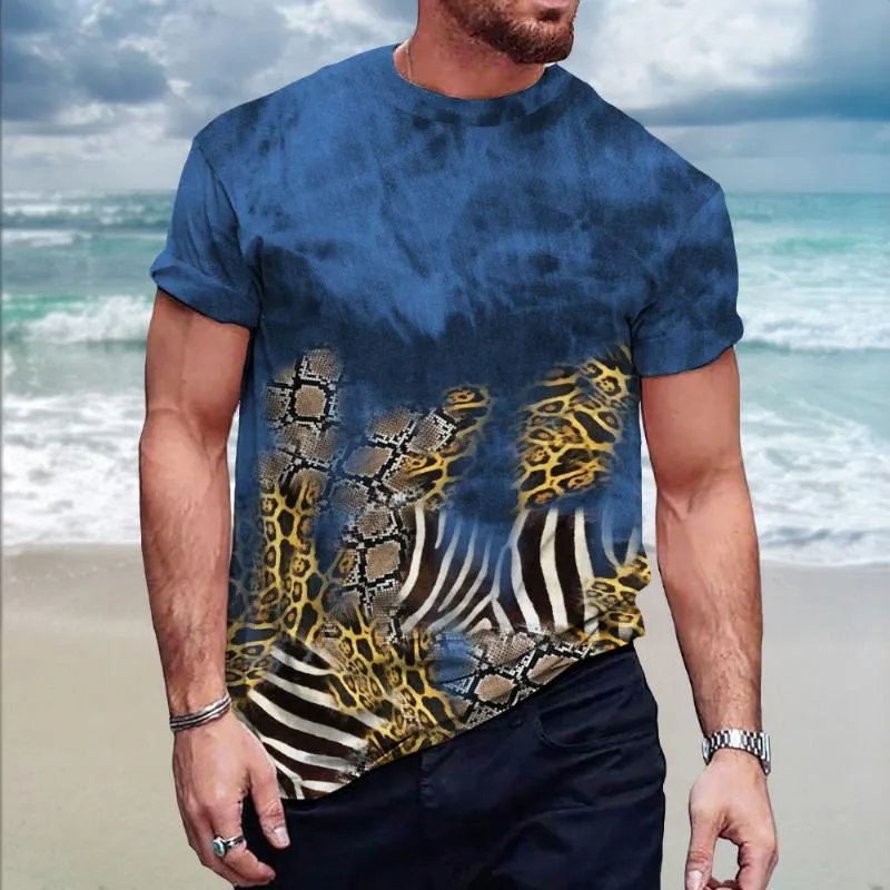 Men's Retro Gradient Leopard Print Short Sleeve T-Shirt 96020020TO sold by Manly product image thumbnail 2