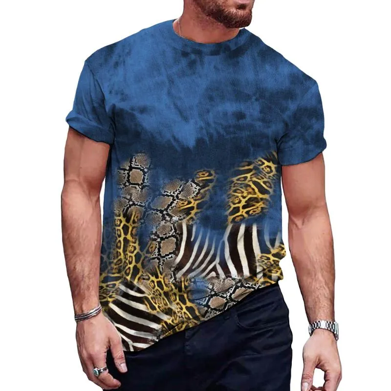 Men's Retro Gradient Leopard Print Short Sleeve T-Shirt 96020020TO sold by Manly