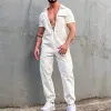 Men's Casual Solid Color Zip Chest Pocket Cargo Coverall Jumpsuit 01876552Y sold by Manly