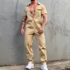 Men's Casual Solid Color Zip Chest Pocket Cargo Coverall Jumpsuit 01876552Y sold by Manly