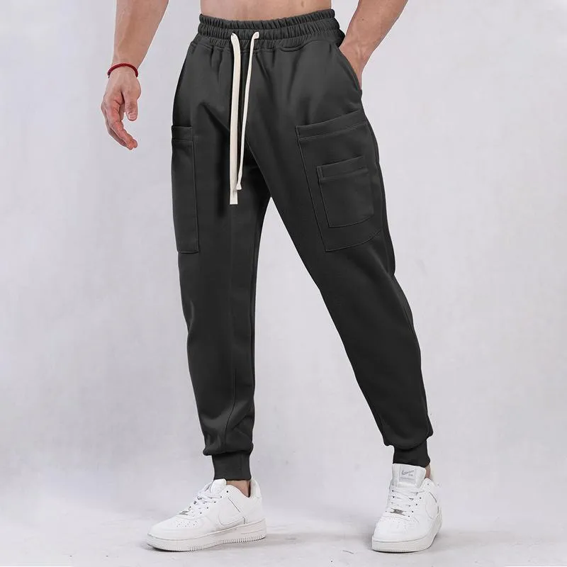 Men's Solid Color Elastic Waist Loose Sports Pants 46625398Z sold by Manly product image thumbnail 3