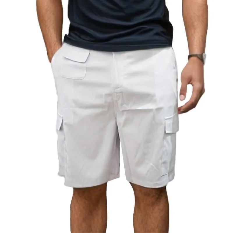 Men's Solid Color Multi-Pocket Cargo Shorts 41293922Y sold by Manly