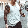 Men's Retro Casual Splicing Loose Tank Top 83544764TO sold by Manly