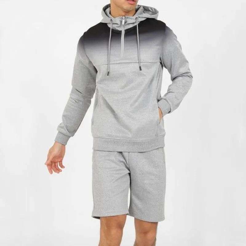 Men's Sports Hooded Gradient Long Sleeve Shorts Set 60210483Y sold by Manly product image thumbnail 3