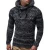 Men's Slim Turtleneck Hooded Pullover Sweater 96655035M sold by Manly