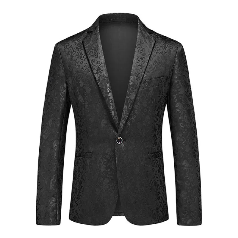 Men's Vintage Printed Lapel One Button Slim Fit Blazer 80299454M sold by Manly