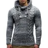 Men's Slim Turtleneck Hooded Pullover Sweater 96655035M sold by Manly