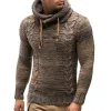 Men's Slim Turtleneck Hooded Pullover Sweater 96655035M sold by Manly