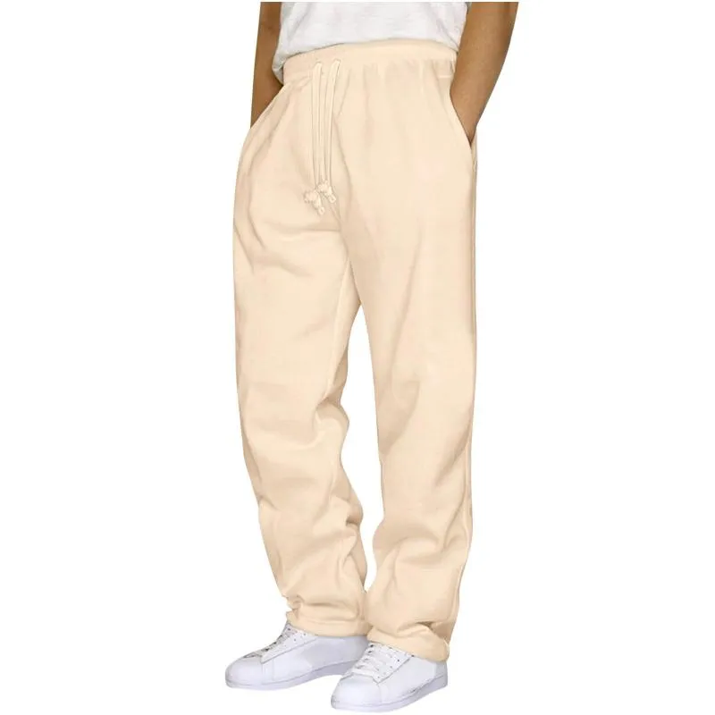 Men's Solid Color Plush Elastic Waist Loose Sports Pants 56423379Z sold by Manly product image thumbnail 5
