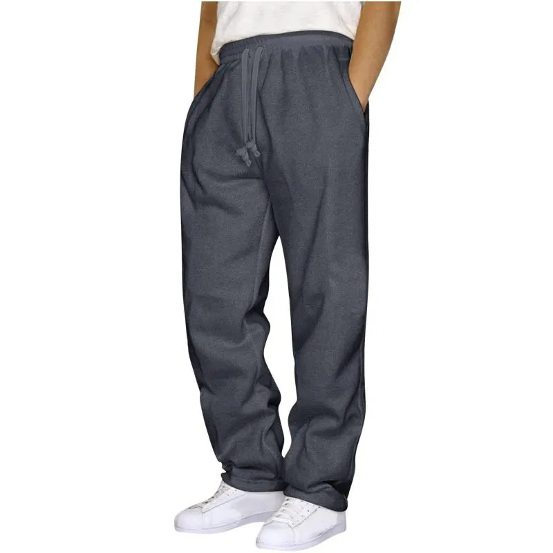 Men's Solid Color Plush Elastic Waist Loose Sports Pants 56423379Z sold by Manly product image thumbnail 2