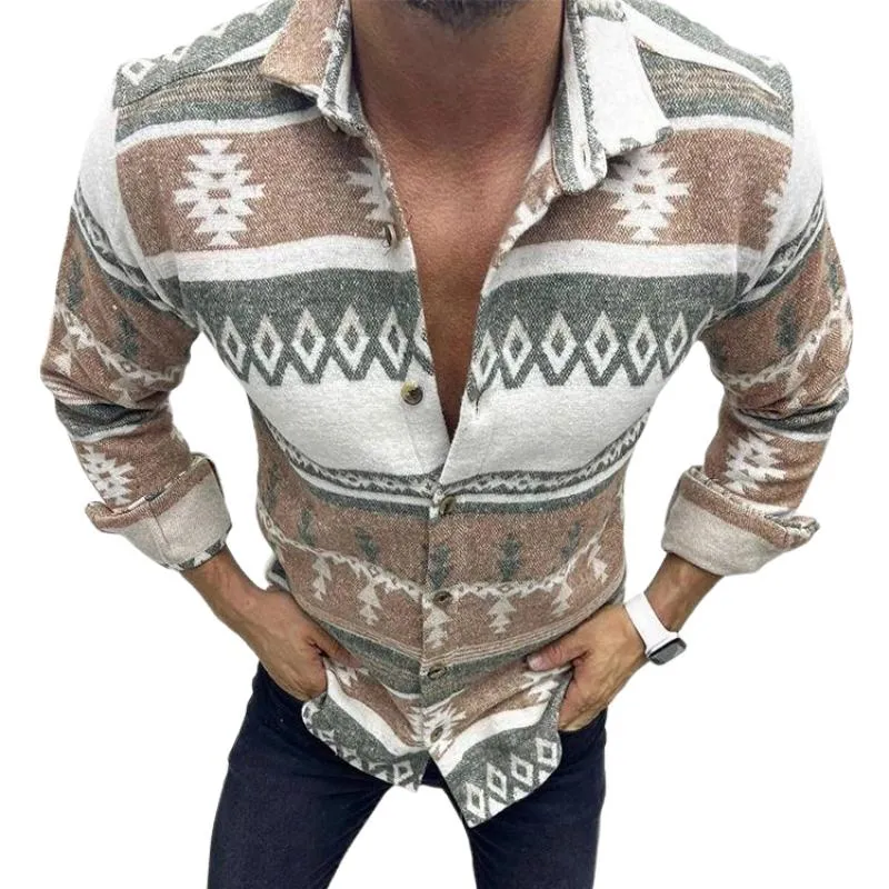 Men's Casual Retro Ethnic Style Printed Jacket 79005355TO sold by Manly