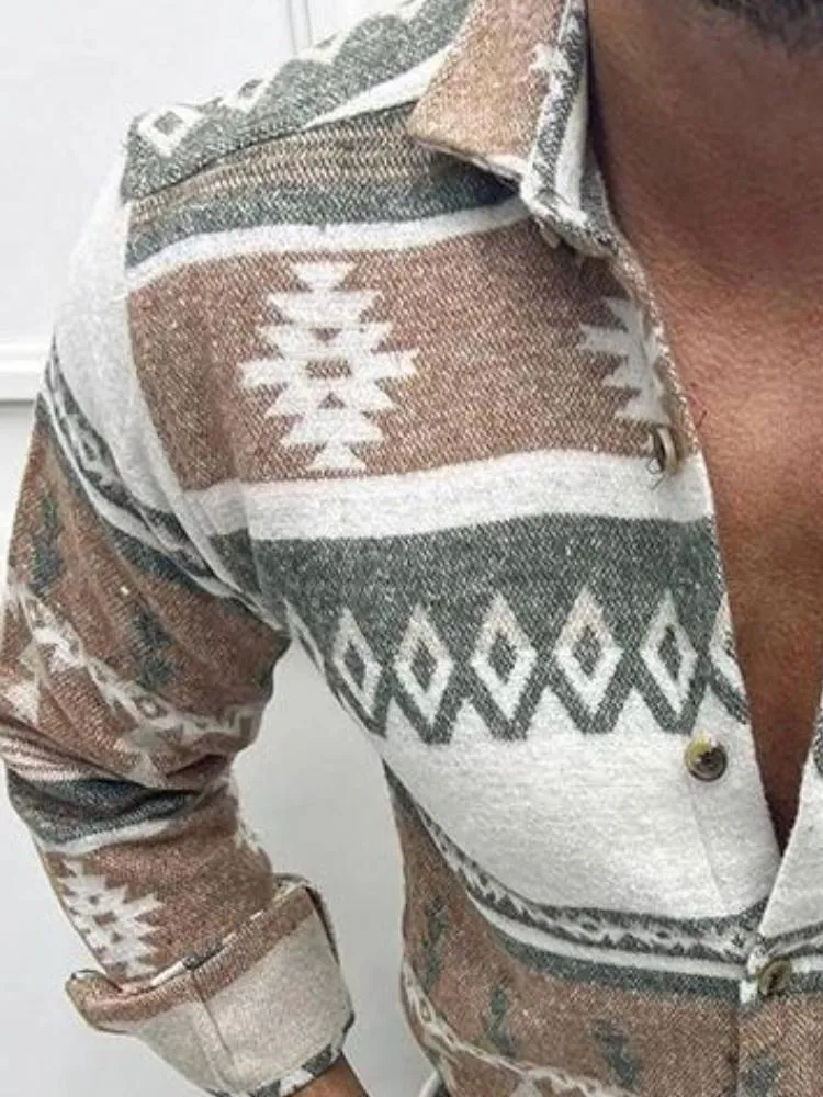 Men's Casual Retro Ethnic Style Printed Jacket 79005355TO sold by Manly product image thumbnail 3