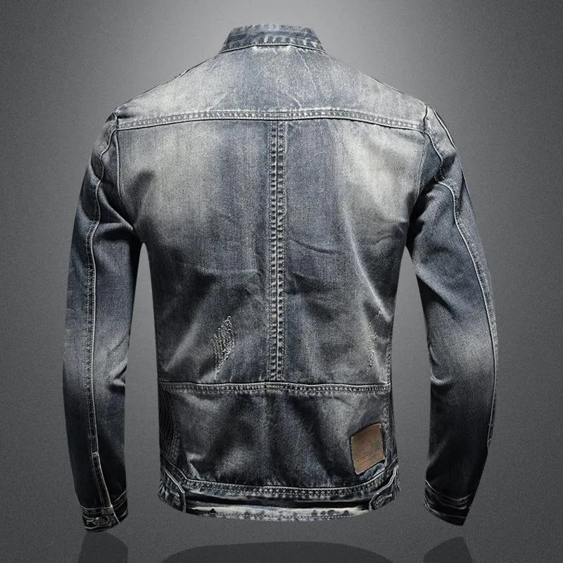 Men's Vintage Stand Collar Zipper Jacket Cycling Motorcycle Jacket 74082317M sold by Manly product image thumbnail 5