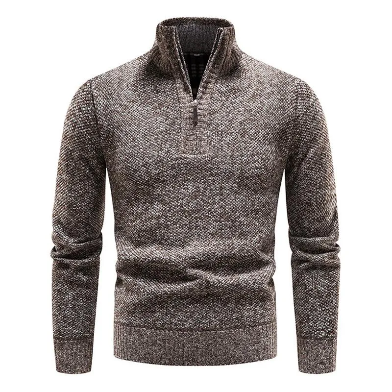 Men's Solid Color Zip High Collar Knit Casual Sweater 91245047Z sold by Manly product image thumbnail 5