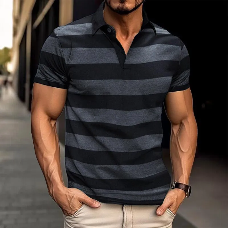 Men's Casual Striped Polo Shirt 86062649TO sold by Manly product image thumbnail 2
