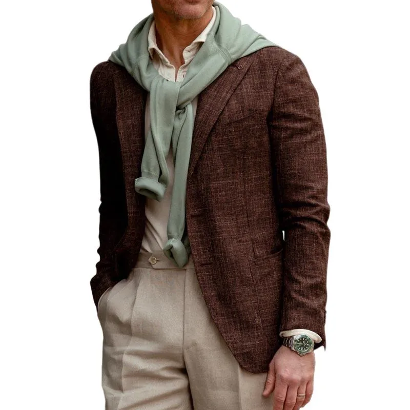 Men's Linen Two-Button Pocket Blazer 98711812Y sold by Manly