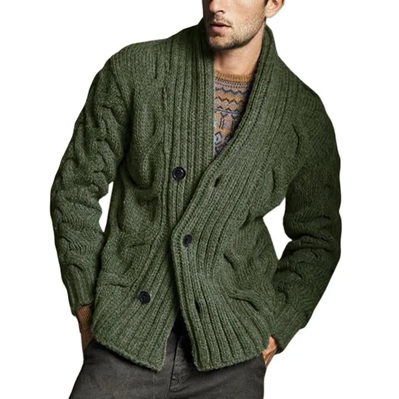 Men's Solid Color Long Sleeve Knit Sweater Jacket 09159392X sold by Manly