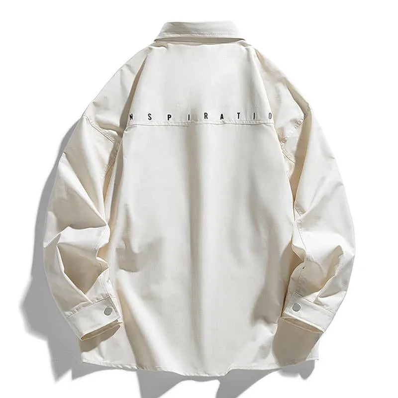 Men's Casual Solid Color Workwear Loose Long Sleeve Shirt 65266845M sold by Manly product image thumbnail 5