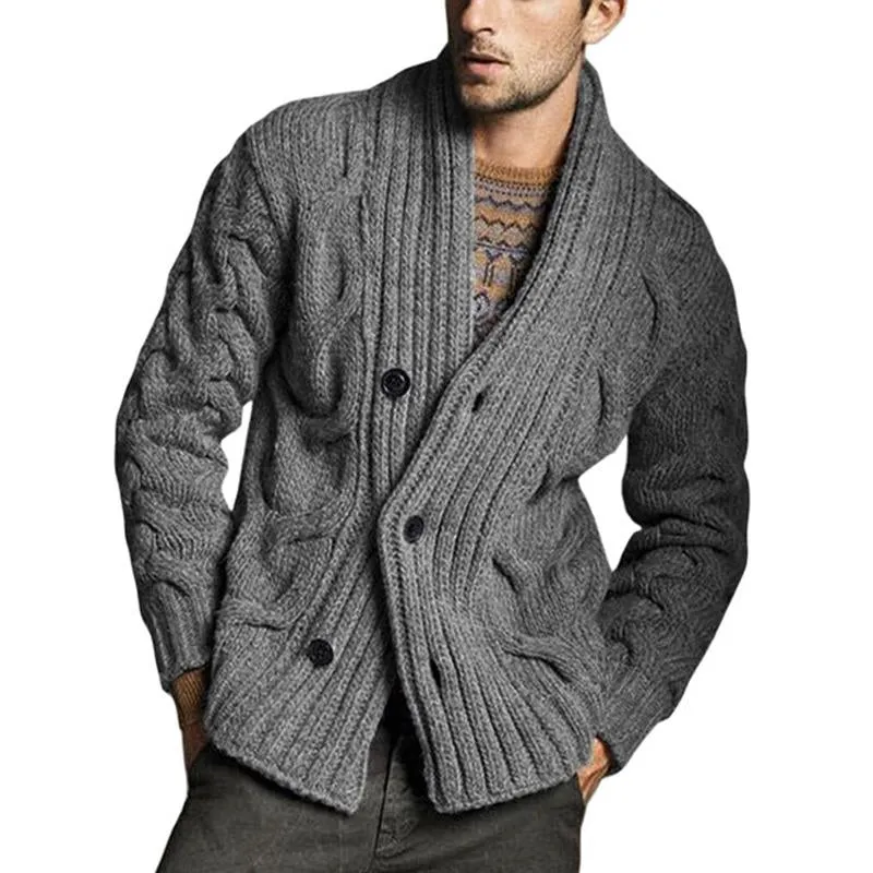 Men's Solid Color Long Sleeve Knit Sweater Jacket 09159392X sold by Manly product image thumbnail 5