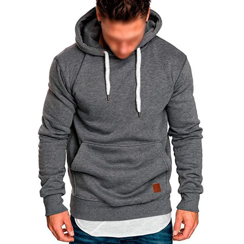 Men's Casual Solid Color Long Sleeve Hooded Sweatshirt 19801946Y sold by Manly