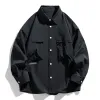 Men's Casual Solid Color Workwear Loose Long Sleeve Shirt 65266845M sold by Manly
