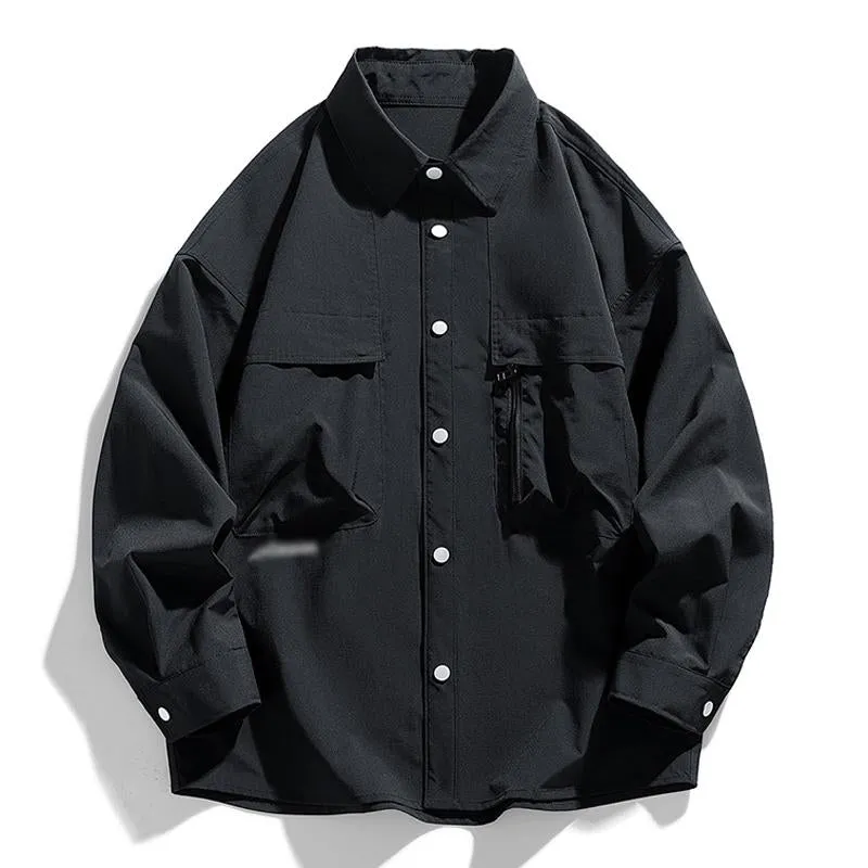 Men's Casual Solid Color Workwear Loose Long Sleeve Shirt 65266845M sold by Manly product image thumbnail 3