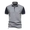 Men's Casual Cotton Contrast Lapel Short Sleeve Polo Shirt 66893030M sold by Manly