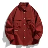 Men's Casual Solid Color Workwear Loose Long Sleeve Shirt 65266845M sold by Manly