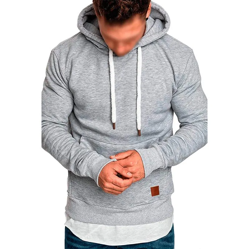 Men's Casual Solid Color Long Sleeve Hooded Sweatshirt 19801946Y sold by Manly product image thumbnail 2