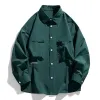 Men's Casual Solid Color Workwear Loose Long Sleeve Shirt 65266845M sold by Manly