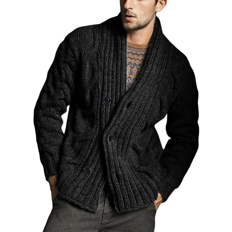 Men's Solid Color Long Sleeve Knit Sweater Jacket 09159392X sold by Manly product image thumbnail 3
