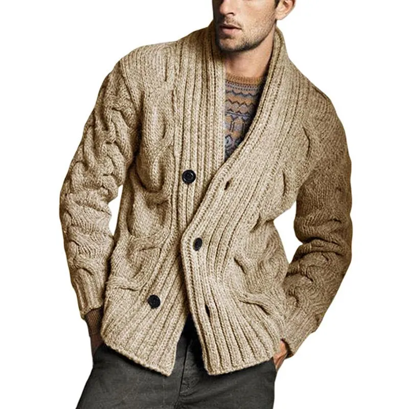 Men's Solid Color Long Sleeve Knit Sweater Jacket 09159392X sold by Manly product image thumbnail 2